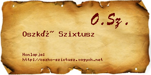 Oszkó Szixtusz névjegykártya